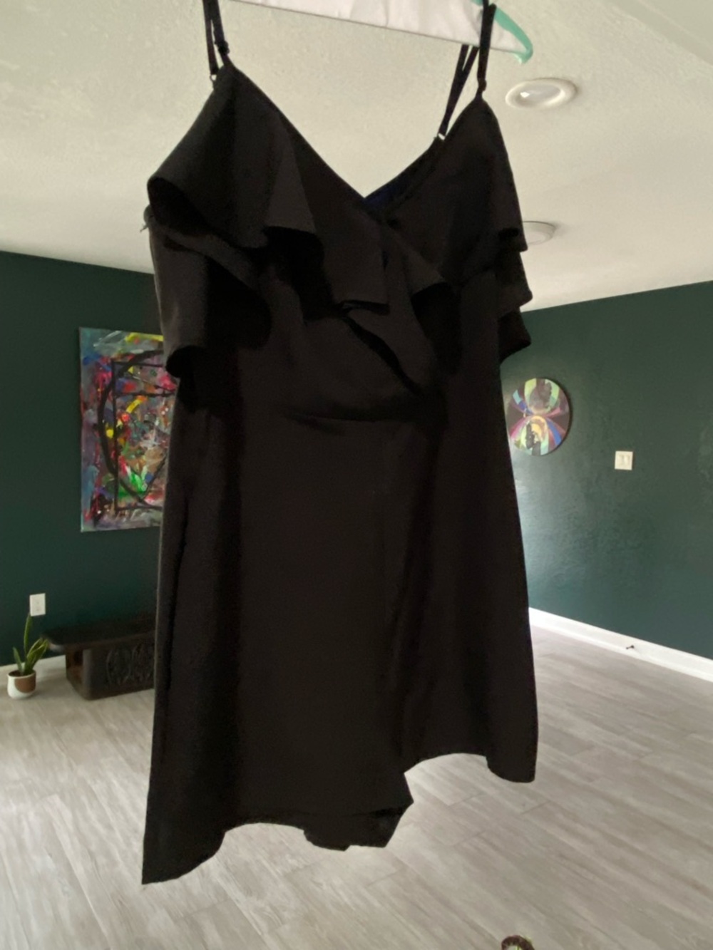 Black Ruffle short romper